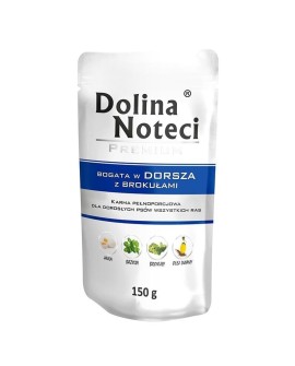 DOLINA NOTECI Premium bogata w dorsza z brokułami - mokra karma dla psa - 150g