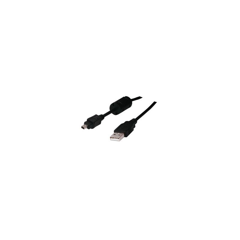 Logo USB kabel (2.0), USB A M - 4-pin M, 1.8m, czarny, blister, FUJI