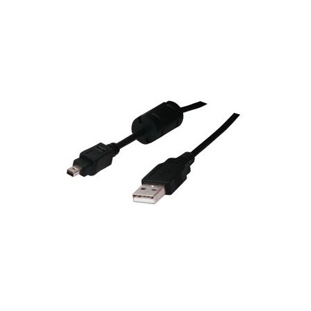 Logo USB kabel (2.0), USB A M - 4-pin M, 1.8m, czarny, blister, FUJI