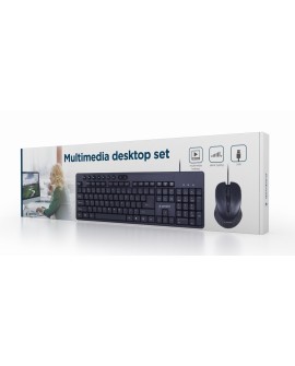 GEMBIRD ZESTAW KLAWIATURA MULITMEDIALNA + MYSZ KBS-UM-04 KOLOR CZARNY