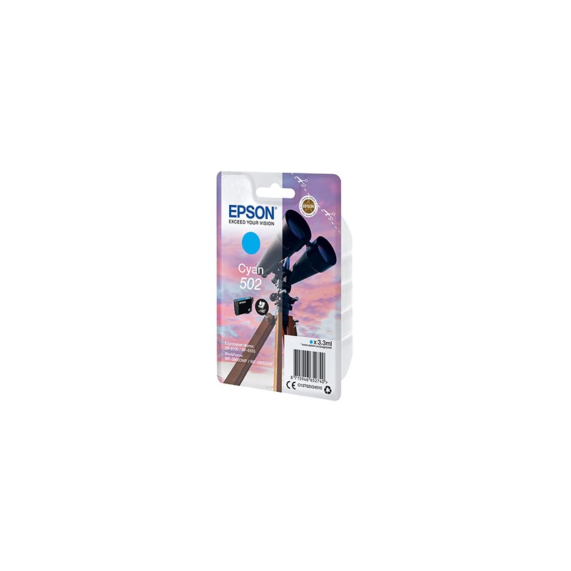 Epson oryginalny ink / tusz C13T02V24020, 502, T02V240, cyan, 165s, 3.3ml