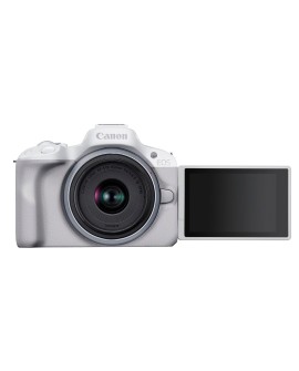 Canon EOS R50, White + RF-S 18-45mm F4.5-6.3 IS STM Kit Bezlusterkowiec 24,2 MP CMOS 6000 x 4000 px Biały