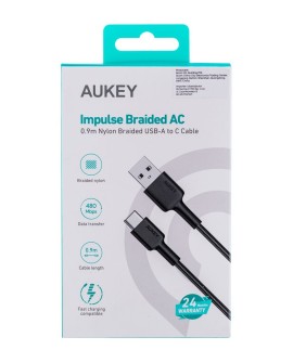 AUKEY CB-CD30 KABEL USB-C QC PD 0.9M 3A NYLON