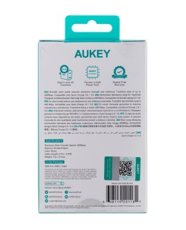 AUKEY CB-CD30 KABEL USB-C QC PD 0.9M 3A NYLON