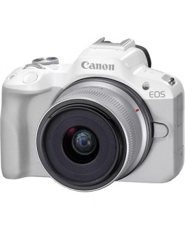 Canon EOS R50, White + RF-S 18-45mm F4.5-6.3 IS STM Kit Bezlusterkowiec 24,2 MP CMOS 6000 x 4000 px Biały