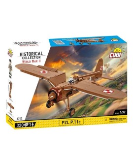 COBI 5742 Historical Collection WWII Samolot myśliwski PZL P.11c 320 klocków