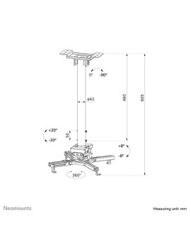 Neomounts CL25-540BL1 uchwyt do montażu projektora Sufit Czarny