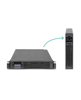 Digitus Zasilacz awaryjny UPS Online Rack 19" LCD, 1500VA/1500W, 3x12V/9Ah, 8xC13, USB, RS232, RJ45