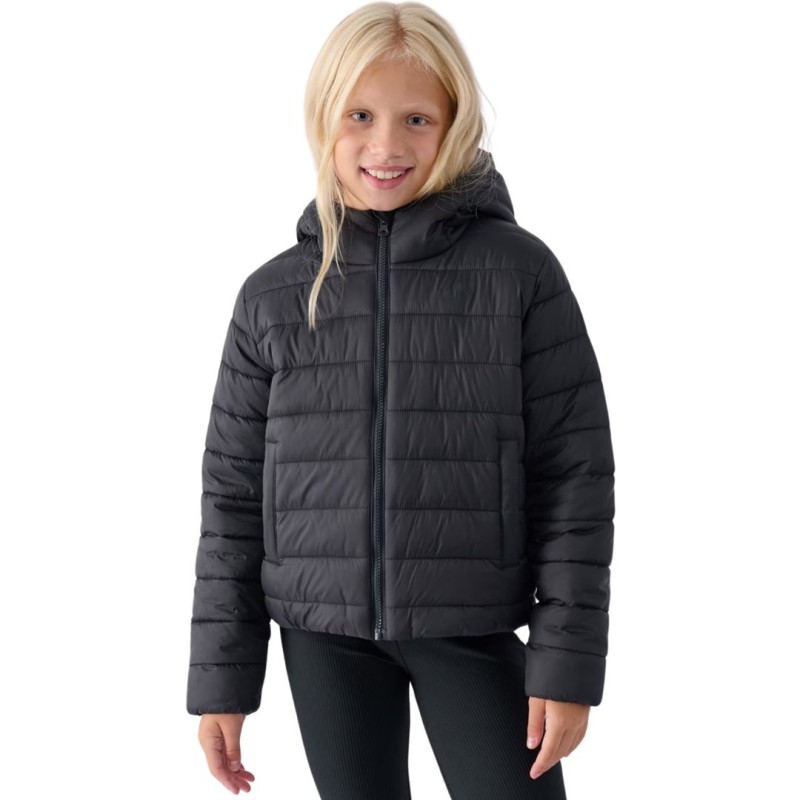 Kurtka puchowa dla dziewczynki 4F F449 głęboka czerń 4FJWAW24TDJAF449 20S 158cm