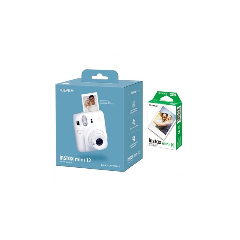 CAMERA INSTANT W/10SH GLOSSY/INSTAX MINI 12 WHITE FUJIFILM