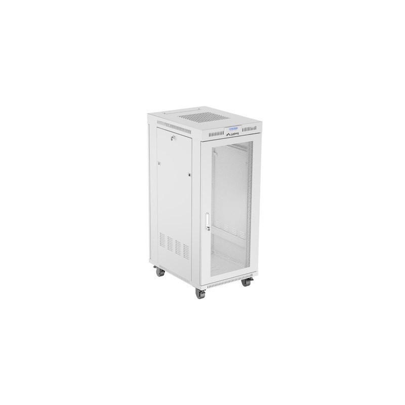 SZAFA INSTALACYJNA RACK STOJĄCA 19" 27U 600X800 SZARA DRZWI PERFOROWANE LCD LANBERG (FLAT PACK)