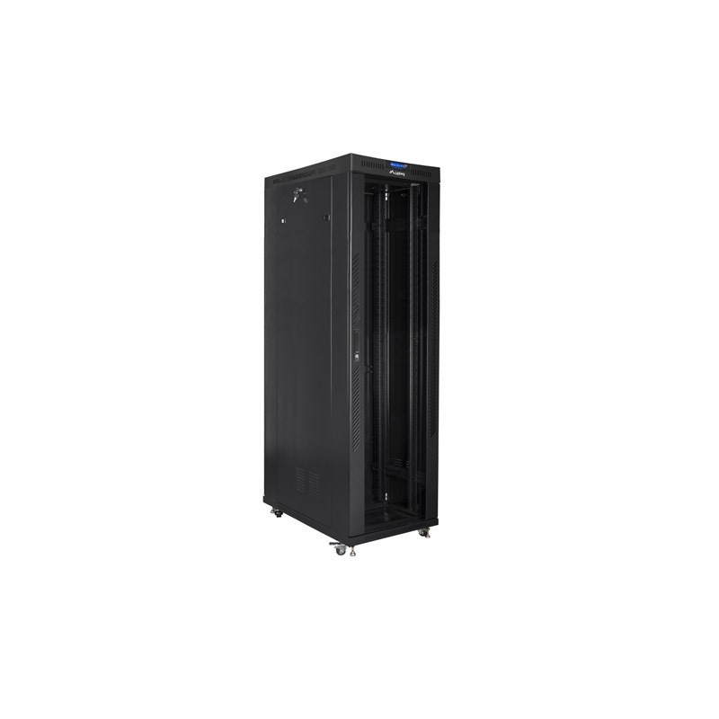 SZAFA INSTALACYJNA RACK STOJĄCA 19" 42U 600X1200 CZARNA DRZWI SZKLANE LCD LANBERG (FLAT PACK)