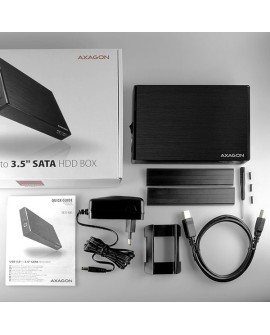AXAGON EE35-XA3 Obudowa zewnętrzna 3.5", USB 3.0, SATA II, Aluminium - czarna