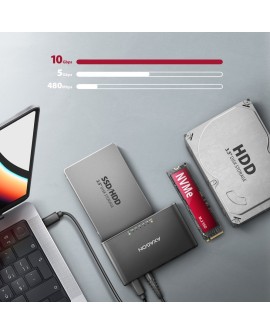 Axagon ADSA-CC USB-C 10Gbps - NVMe M.2 SSD & SATA 2.5/3.5 SSD/HDD CLONE MASTER 2 - Digital/Daten - NVMe USB 3.2 Gen 2 (3.1 Gen
