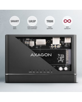 Axagon ADSA-CC USB-C 10Gbps - NVMe M.2 SSD & SATA 2.5/3.5 SSD/HDD CLONE MASTER 2 - Digital/Daten - NVMe USB 3.2 Gen 2 (3.1 Gen