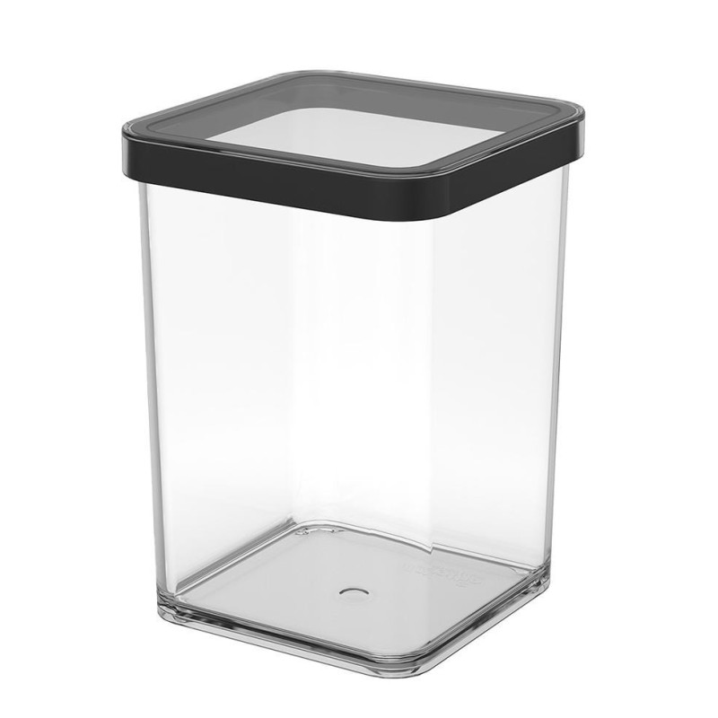 Rotho Pojemnik na przysmaki kwadratowy 1.0L LOFT transparentny/czarny