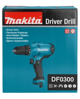 Makita DF0300 wiertło 1500 RPM Zamek centralny 1,2 kg Czarny, Niebieski