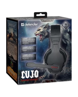 SŁUCHAWKI DEFENDER Z MIKROFONEM CUJO CZARNO-CZERWONE