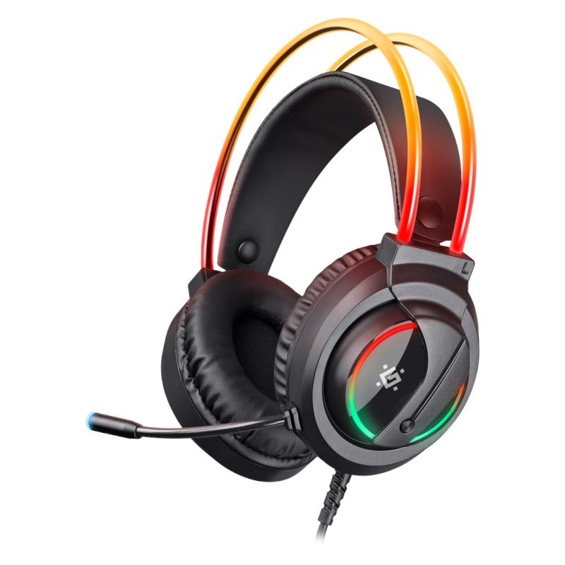 SŁUCHAWKI DEFENDER Z MIKROFONEM FLAME RGB