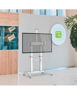 Techly ICA-TR49W stojak do multimediów Biały Płaski panel Karta multimedialna