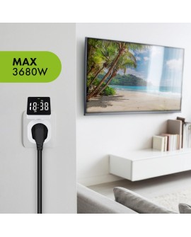 GREENBLUE WŁĄCZNIK CZASOWY-TIMER CYFROWY MAX. OBCIĄŻENIE 16A, IP20 GB610 E