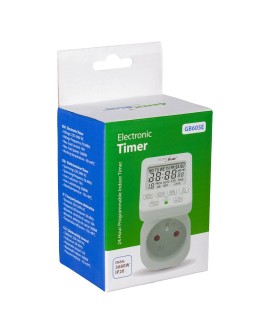 GREENBLUE WŁĄCZNIK CZASOWY- TIMER CYFROWY MAX. OBCIĄŻENIE 16A, IP20 GB605 E