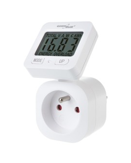 GREENBLUE MIERNIK ENERGII WATOMIERZ 16A, MAX. 3680W, PODTRZ.PAMIĘCI GB615 E