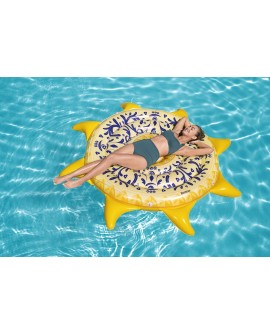 Bestway 43391 pływak basenowy i plażowy Wielobarwny, Żółty Wzór PCW Pływająca wyspa