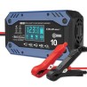 Qoltec 52482 Inteligentna ładowarka do akumulatora STD AGM GEL LiFePO4 | Prostownik z funkcją naprawy |12-24V |10A | LCD | 9 -