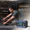 Qoltec 52482 Inteligentna ładowarka do akumulatora STD AGM GEL LiFePO4 | Prostownik z funkcją naprawy |12-24V |10A | LCD | 9 -