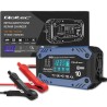 Qoltec 52482 Inteligentna ładowarka do akumulatora STD AGM GEL LiFePO4 | Prostownik z funkcją naprawy |12-24V |10A | LCD | 9 -