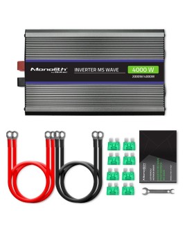 Qoltec Przetwornica napięcia Monolith 4000 MS Wave 51928, 12V na 230V, 2000/4000W, USB