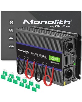 Qoltec Przetwornica napięcia Monolith 6000 MS Wave | 12V na 230V | 3000/6000W | USB