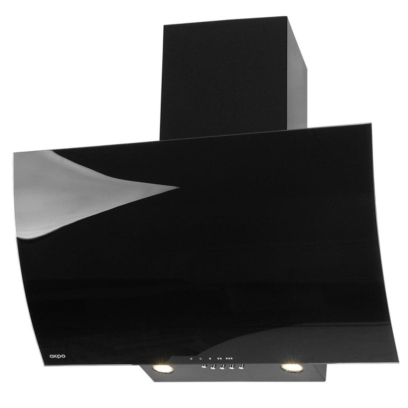 Okap kominowy AKPO WK-4 Clarus 60 Czarny (600mm front gięte czarne szkło)