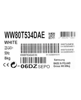Pralka SAMSUNG WW80T534DAE