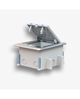 Box podłogowy 6M IP66 - puszka podłogowa do montażu gniazd standardu 22,5x45 mm (45x45 mm) uchylna