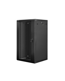 Lanberg szafa instalacyjna wisząca 19'' 22U 600x600mm czarna (drzwi szklane)