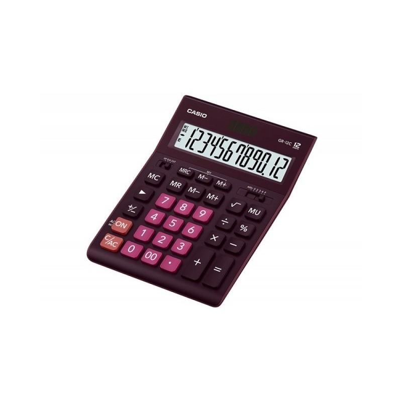 CASIO KALKULATOR BIUROWY GR-12C-WR FIOLETOWY, 12 CYFROWY WYŚWIETLACZ
