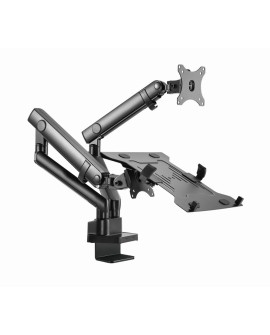 GEMBIRD BIURKOWE REGULOWANE RAMIĘ/UCHWYT NA 2 MONITORY + PÓŁKA NA NOTEBOOKA 17-32, VESA 100X100MM, DO 8 KG