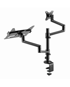 GEMBIRD BIURKOWE REGULOWANE RAMIĘ/UCHWYT NA MONITOR + PODSTAWKA NA NOTEBOOKA 17-32, VESA 100X100MM, DO 8 KG