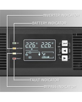 QOLTEC ZASILACZ AWARYJNY DO RACK 3KVA | 3000W | POWER FACTOR 1.0 | LCD | EPO | USB | ON-LINE