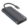 MULTIPORT ADAPTER NATEC FOWLER 2 V2 USB-C 8W1 HUB - USB 3.0 3X, HDMI 4K, USB-C, RJ45, SD, MICRO SD