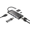 NATEC MULTIPORT ADAPTER FOWLER PLUS USB-C- USB 3.0 3X, HDMI 4K, USB-C PD, RJ45, MICRO SD NMP-1690