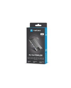 NATEC MULTIPORT ADAPTER FOWLER PLUS USB-C- USB 3.0 3X, HDMI 4K, USB-C PD, RJ45, MICRO SD NMP-1690