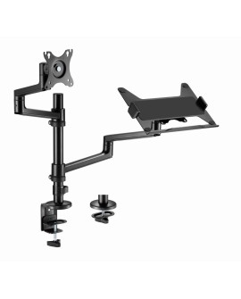 GEMBIRD BIURKOWE REGULOWANE RAMIĘ/UCHWYT NA MONITOR + PODSTAWKA NA NOTEBOOKA 17-32, VESA 100X100MM, DO 8 KG
