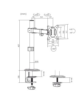 MACLEAN UCHWYT BIURKOWY DO MONITORA LCD MC-572N