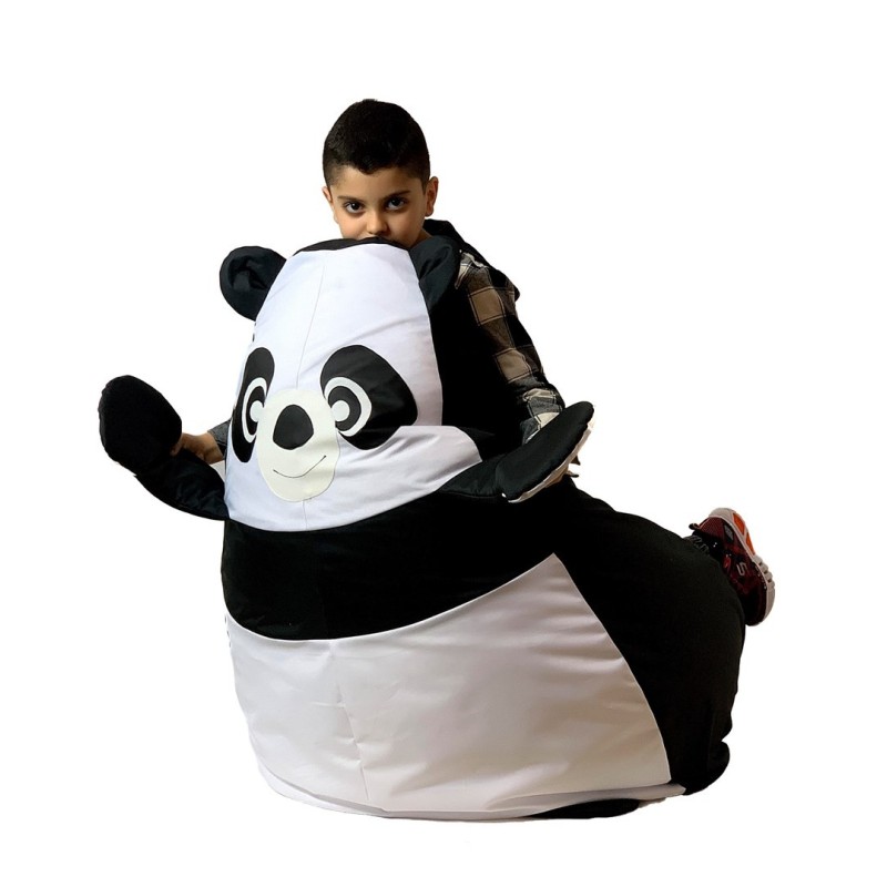 Pufa worek sako PANDA czarny-biały XL 130x90
