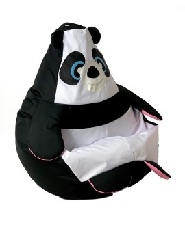 Pufa worek sako PANDA czarny-biały XL 130x90