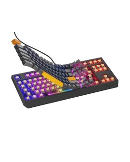 GENESIS THOR 230 TKL klawiatura Gaming USB + RF Wireless + Bluetooth QWERTY Czarny, Niebieski, Szary, Pomarańczowy