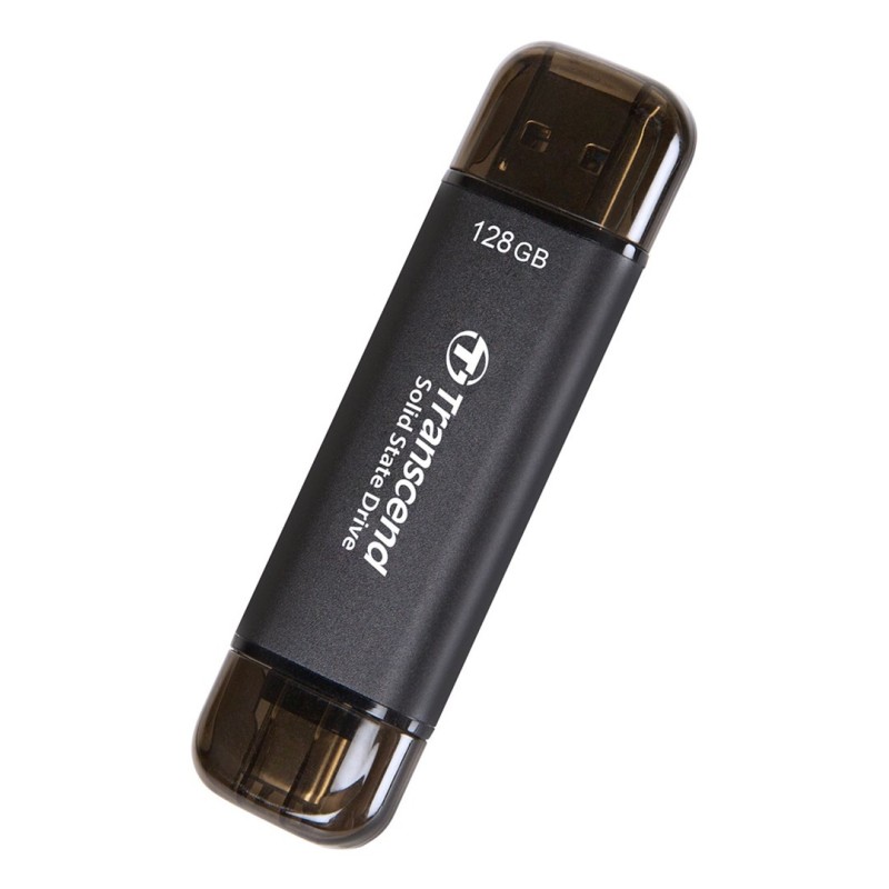 Transcend ESD310C Technologia Thunderbolt 128 GB USB Type-A / USB Type-C USB 3.2 Gen 2x2 Czarny